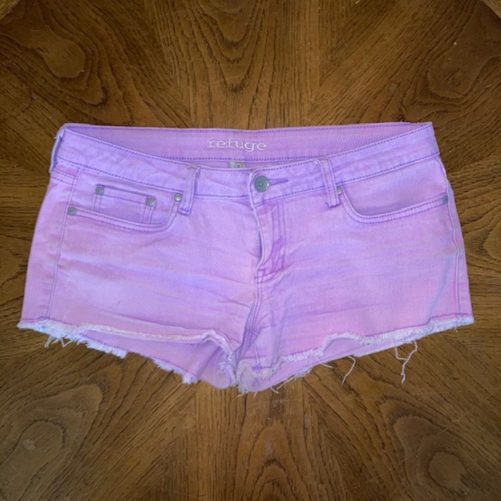 REFUGE pink denim shorts